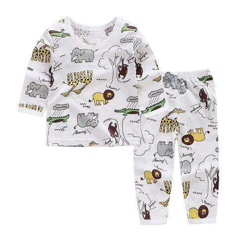 18m-6y Cartoon Kids Pajama Sets Cotton Long Sleeve Clothing Set Spring Winter Child Pyjamas Set Baby Girls Boys Sleep Wear