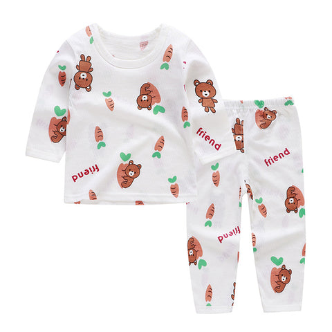 18m-6y Cartoon Kids Pajama Sets Cotton Long Sleeve Clothing Set Spring Winter Child Pyjamas Set Baby Girls Boys Sleep Wear