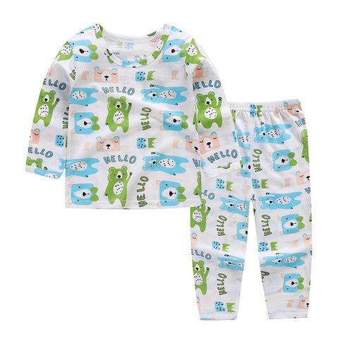 18m-6y Cartoon Kids Pajama Sets Cotton Long Sleeve Clothing Set Spring Winter Child Pyjamas Set Baby Girls Boys Sleep Wear