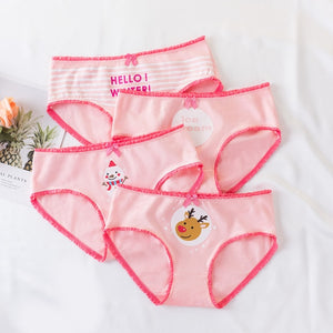 4 Pcs/lot Children Panties Girls' Briefs Female Child Underwear Baby Girl Cotton Sweet Design Panties Children Clothing