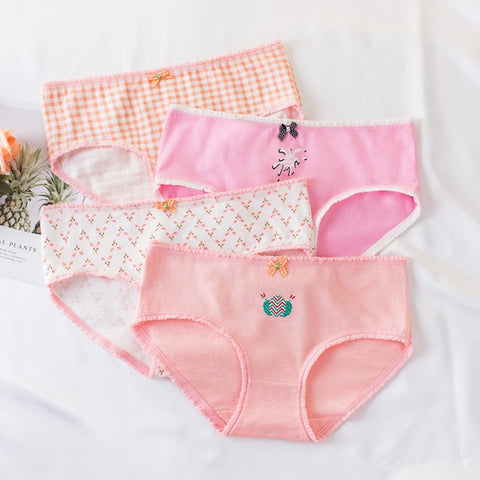 4 Pcs/lot Children Panties Girls' Briefs Female Child Underwear Baby Girl Cotton Sweet Design Panties Children Clothing