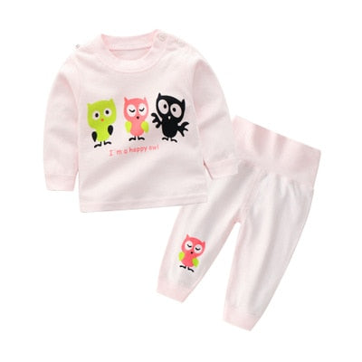 Cartoon Kids Pajamas Sets Cotton Boys Sleepwear Suit Warm Child Girl Pajamas Long Sleeve Tops+Pants 2pcs Children Clothing