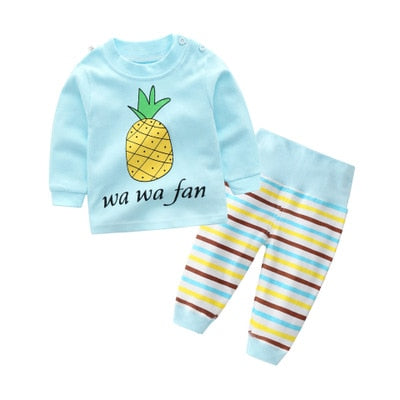 Cartoon Kids Pajamas Sets Cotton Boys Sleepwear Suit Warm Child Girl Pajamas Long Sleeve Tops+Pants 2pcs Children Clothing