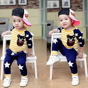 2019 Baby Boy Clothes winter Cartoon Boy Clothing Set Long sleeves Leisure boys t shirt+ Pant 2pcs kids clothes set