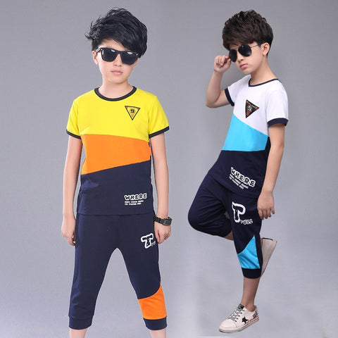 Boys Clothes Kid Boy Clothing Set Summer Children Toddler Outfits T-shirt + Pants 4 5 6 7 8 9 10 11 12 13 Years