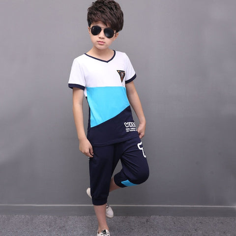 Boys Clothes Kid Boy Clothing Set Summer Children Toddler Outfits T-shirt + Pants 4 5 6 7 8 9 10 11 12 13 Years