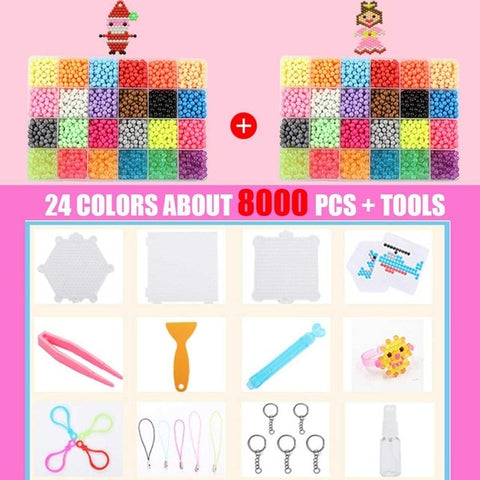 8000pcs Magic Puzzle Toys Water Mist Bead Set Boys Girls DIY Craft Animal Handmade Sticky Beads Educational Toys Kids Gifts