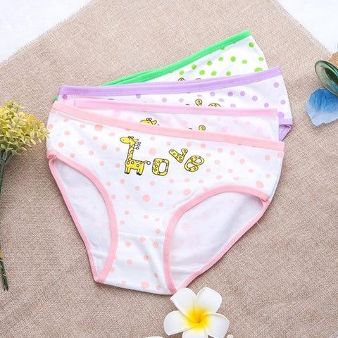 4pcs/lot fashion kids panties girls' briefs female child underwear lovely cartoon panties children clothing baby Girl Underwear