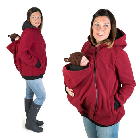 Baby Carrier Jacket Kangaroo Hoodie Winter Maternity Hoody Outerwear Coat For Pregnant Women Carry Baby Pregnancy Clothes