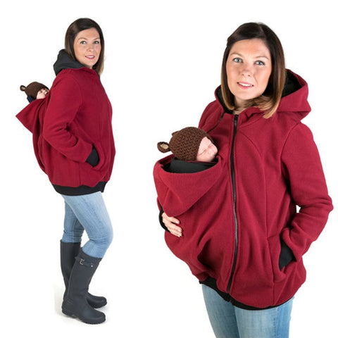 Baby Carrier Jacket Kangaroo Hoodie Winter Maternity Hoody Outerwear Coat For Pregnant Women Carry Baby Pregnancy Clothes