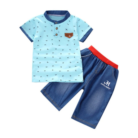 2PCS Boys Clothing Sets Kid Clothes Vetement Enfant Fille Summer Toddler Baby Kids Short Sleeve Sets T-shirt And Shorts Outfits