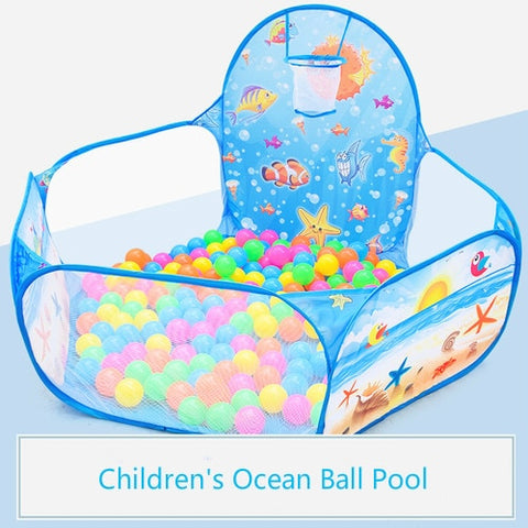 Cartoon folding indoor ocean ball pool layout fence baby game house children's tent color wave ball pool