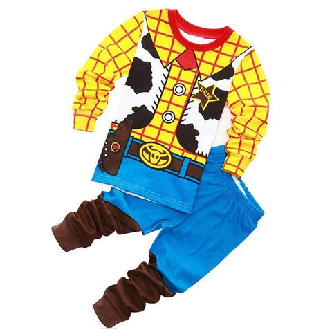 2019 Casual Homewear Pajamas Cartoon Cotton Ironman Spiderman Super Marios Bros Long Sleeve Children Set Baby Boy Kid Clothing