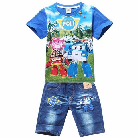 Children Boys Summer Spiderman Kids Clothing Sets Baby Kids T Shirt Jeans Shorts Toddler Boys Denim Pants Sports Clothes Set