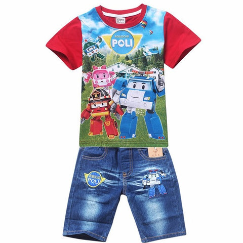 Children Boys Summer Spiderman Kids Clothing Sets Baby Kids T Shirt Jeans Shorts Toddler Boys Denim Pants Sports Clothes Set