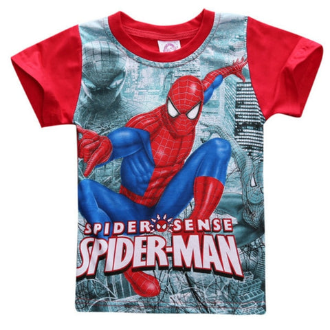 Children Boys Summer Spiderman Kids Clothing Sets Baby Kids T Shirt Jeans Shorts Toddler Boys Denim Pants Sports Clothes Set