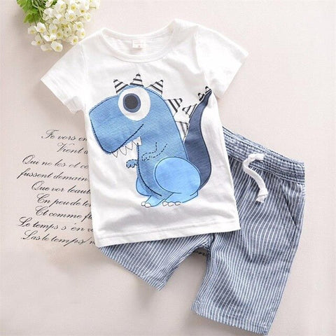 Boys' Clothing Sets Children's Suit 2019 Summer New Boys Suits Summer CottO-Neck Giraffe Children's Suit Baby Two-piece Suits