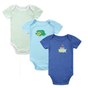 3 Pcs/Lot Baby Rompers Striped 100% Cotton Body suit Summer 0-12M Baby Boys'&Girls' Clothes Infant Newborn Baby Clothing