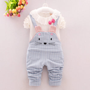 Boys' Clothes 2019 Autumn Clothing New Style Childrenswear Male Baby Cartoon-Pure Cotton Casual Suspender Strap Set Fashion