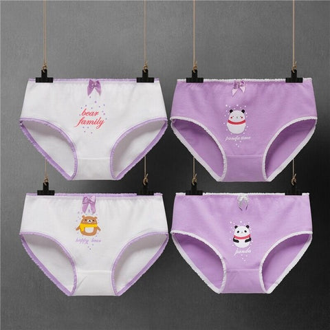 4 Pcs/lot Children Panties Girls' Briefs Female Child Underwear Baby Girl Cotton Sweet Design Panties Children Clothing