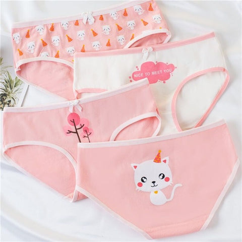 4 Pcs/lot Children Panties Girls' Briefs Female Child Underwear Baby Girl Cotton Sweet Design Panties Children Clothing