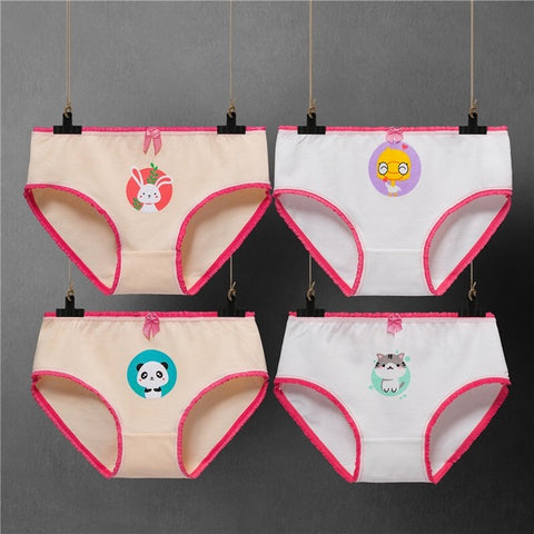 4 Pcs/lot Children Panties Girls' Briefs Female Child Underwear Baby Girl Cotton Sweet Design Panties Children Clothing