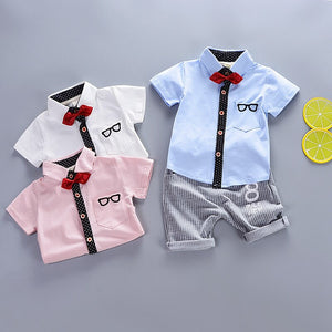 2018 Summer Boys' Short-sleeved Suit 1-4-Year-Old Baby Clothing Shorts Infant Medium-small Childrenswear a Generation