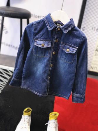 Children's jacket set children's clothing baby clothes boys' clothing solid color knit cardigan + denim shirt + jeans