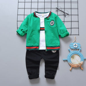 Boys' Clothes Spring And Autumn Three-piece Set-Infants Children Pure Cotton Kids 4 Hoodie Baby Autumn Clothing 1-2-3-Year-Old C