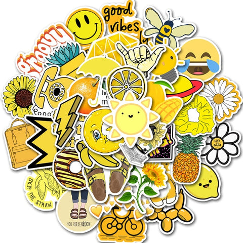 50 PCS Cartoon Simple VSCO Girls Kawaii Stickers For Chidren Toy Waterproof Sticker to DIY Laptop Bicycle Helmet Car Decals