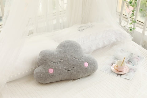 1pc Plush Sky Pillows Sleeping Smile Cloud Star Water Drop Moon Cushion Room Cot Decor Nature Pillow White Pink Grey