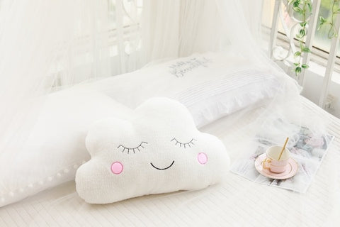 1pc Plush Sky Pillows Sleeping Smile Cloud Star Water Drop Moon Cushion Room Cot Decor Nature Pillow White Pink Grey