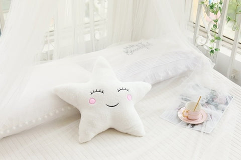 1pc Plush Sky Pillows Sleeping Smile Cloud Star Water Drop Moon Cushion Room Cot Decor Nature Pillow White Pink Grey