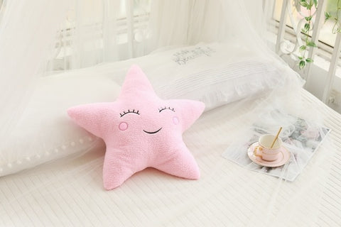 1pc Plush Sky Pillows Sleeping Smile Cloud Star Water Drop Moon Cushion Room Cot Decor Nature Pillow White Pink Grey