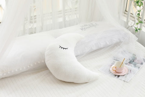 1pc Plush Sky Pillows Sleeping Smile Cloud Star Water Drop Moon Cushion Room Cot Decor Nature Pillow White Pink Grey