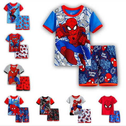 2020 New Hot Kids Pajamas Summer Baby Boys Gilrs Clothing spider-man Costume Short Sleeve Pijamas children Sleepwear Pajamas Set