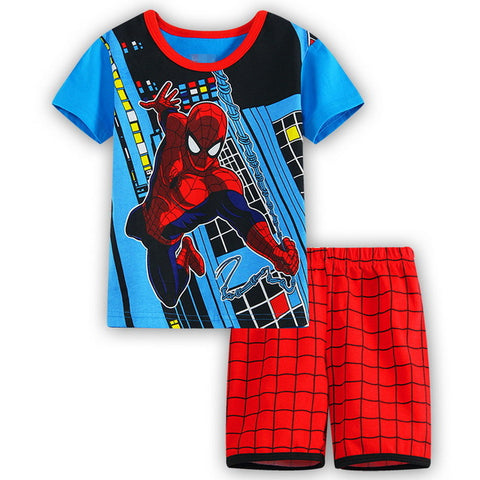 2020 New Hot Kids Pajamas Summer Baby Boys Gilrs Clothing spider-man Costume Short Sleeve Pijamas children Sleepwear Pajamas Set