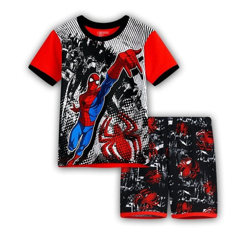 2020 New Hot Kids Pajamas Summer Baby Boys Gilrs Clothing spider-man Costume Short Sleeve Pijamas children Sleepwear Pajamas Set