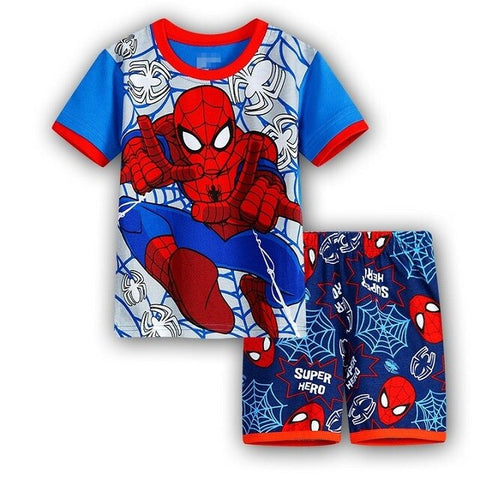 2020 New Hot Kids Pajamas Summer Baby Boys Gilrs Clothing spider-man Costume Short Sleeve Pijamas children Sleepwear Pajamas Set