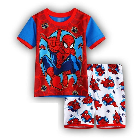 2020 New Hot Kids Pajamas Summer Baby Boys Gilrs Clothing spider-man Costume Short Sleeve Pijamas children Sleepwear Pajamas Set