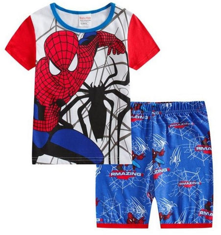 2020 New Hot Kids Pajamas Summer Baby Boys Gilrs Clothing spider-man Costume Short Sleeve Pijamas children Sleepwear Pajamas Set