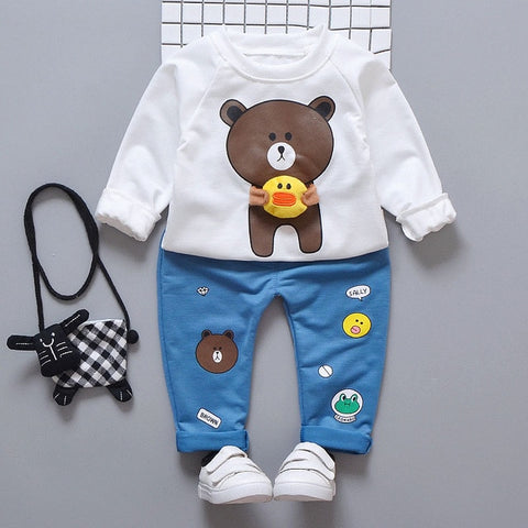 2019 Baby Boy Clothes winter Cartoon Boy Clothing Set Long sleeves Leisure boys t shirt+ Pant 2pcs kids clothes set