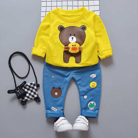 2019 Baby Boy Clothes winter Cartoon Boy Clothing Set Long sleeves Leisure boys t shirt+ Pant 2pcs kids clothes set