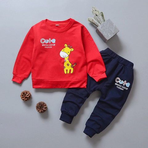 2019 Baby Boy Clothes winter Cartoon Boy Clothing Set Long sleeves Leisure boys t shirt+ Pant 2pcs kids clothes set