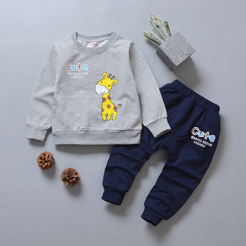 2019 Baby Boy Clothes winter Cartoon Boy Clothing Set Long sleeves Leisure boys t shirt+ Pant 2pcs kids clothes set