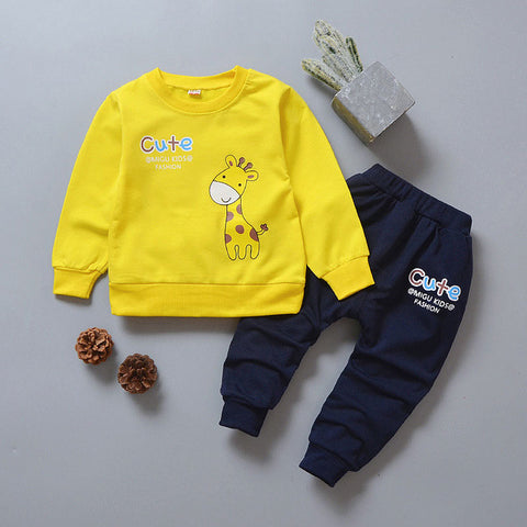 2019 Baby Boy Clothes winter Cartoon Boy Clothing Set Long sleeves Leisure boys t shirt+ Pant 2pcs kids clothes set