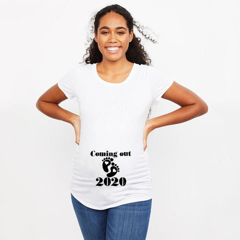 2020 Loading Women Maternity Short Sleeve Tops T-shirt Pregnancy Funny Clothes for Pregnant Maternity Hot Sale T-shirt Drop Ship