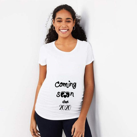 2020 Loading Women Maternity Short Sleeve Tops T-shirt Pregnancy Funny Clothes for Pregnant Maternity Hot Sale T-shirt Drop Ship