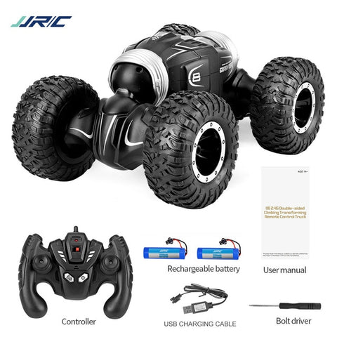 JJRC Q70 2 batteries 4 WD 2.4GHz RC Crawler Car Twister- Double-sided Flip Deformation Climbing RC Car RTR Toy Gift for Kids