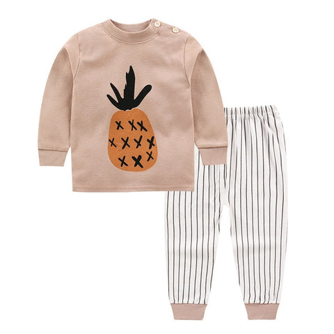 2020 New Children Spring Autumn Clothing Girls Coat + Long Pants Suit Kids Cotton Underwear Set Baby Boys Cartoon Clothes